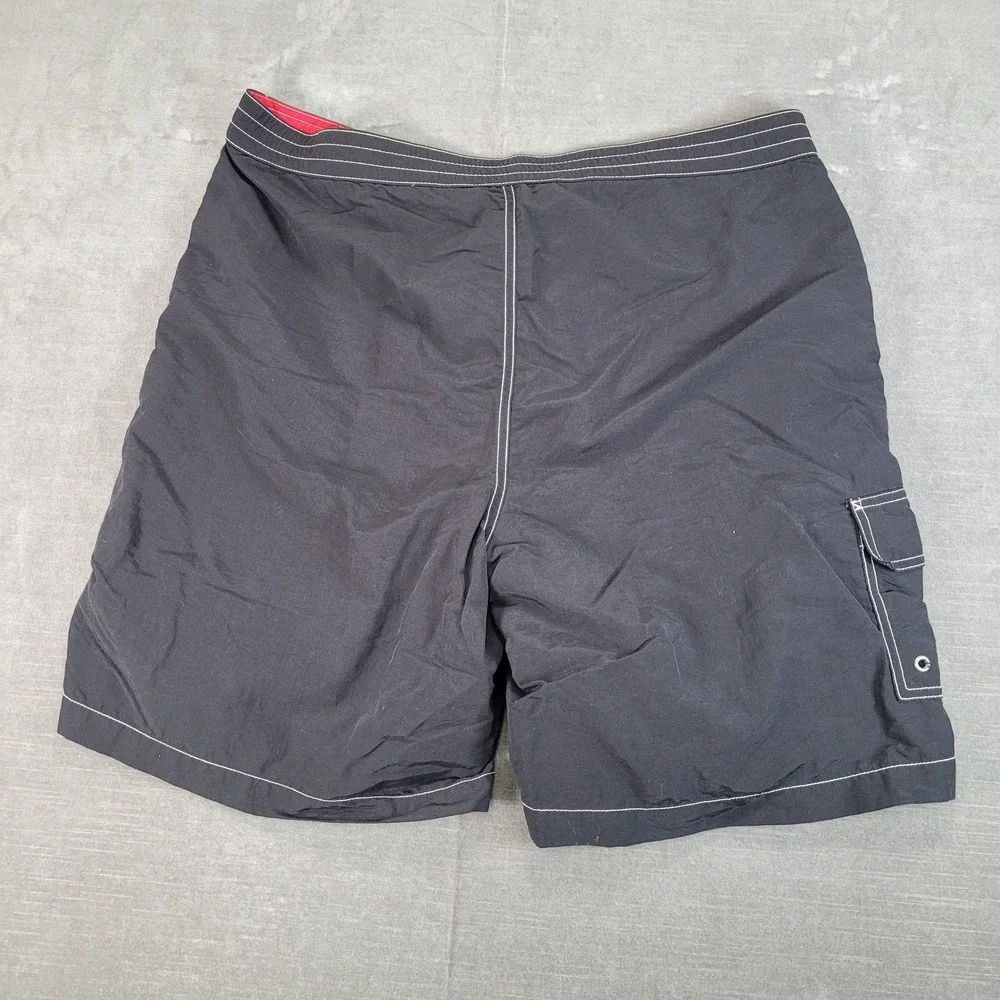 Polo Ralph Lauren‎ Y2K Mens Swim Trunks Board Shorts Black Size L Pockets Logo